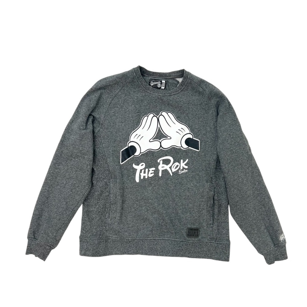 ROCKSMITH x. Rock Smith Mickey Cartoon Hands Grey Pullover Sweatshirt “The Rok”